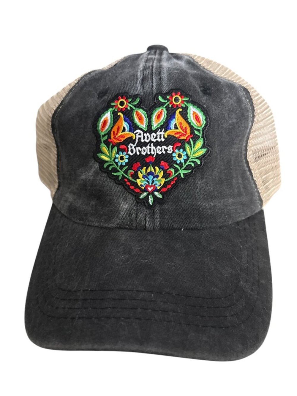 The Avett Brothers Custom Black Vintage Style Relaxed Fit Mesh Back Hat